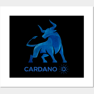 Vintage Bull Market Cardano Coin Crypto Token Cryptocurrency Wallet Cardano HODL Birthday Gift For Men Women Posters and Art